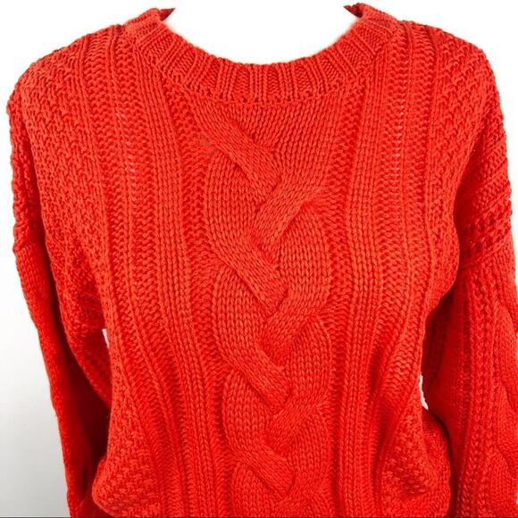 NWT One A Chenille Cable Knit  Crew Neck Sweater Sz Small P - Picture 5 of 16